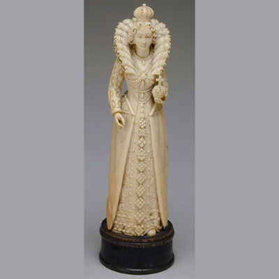 Lot 303 - Continental Ivory Figure Depicting a royal...