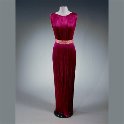 Lot 119 - Fortuny Garnet Silk Delphos Dress Italian,...