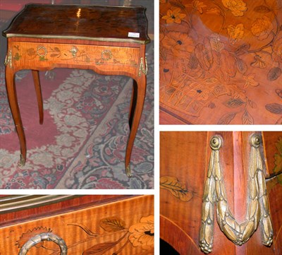 Lot 380 - Louis XV Style Marquetry Side Table The shaped...
