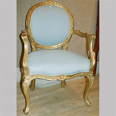 Lot 345 - Pair of Louis XVI Style Gilt Carved Wood...