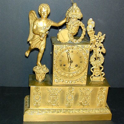 Lot 527 - Empire Gilt-Bronze Mantel Clock Early 19th...