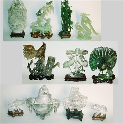 Lot 452 - Group of Chinese Stone Carvings Comprising...