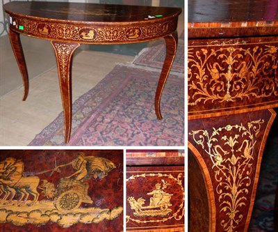 Lot 220 - Neoclassical Style Burl-Wood Demilune Console...