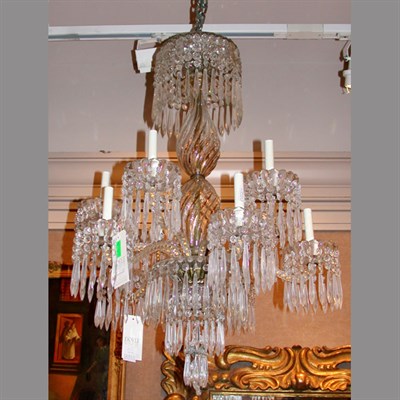 Lot 256 - Rococo Style Glass Ten-Light Chandelier With a...