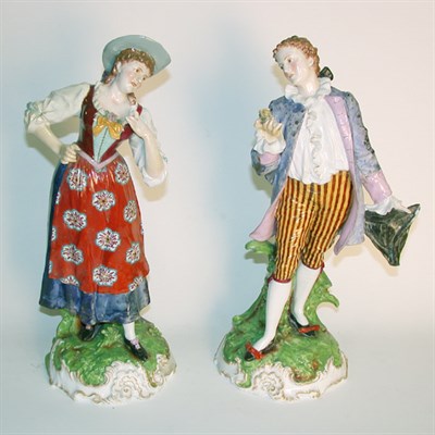 Lot 202 - Pair of German Porcelain Figures Each in the...