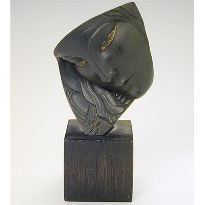 Lot 160 - Bronze Mask Boris Lovet-Lorski The eyes with...