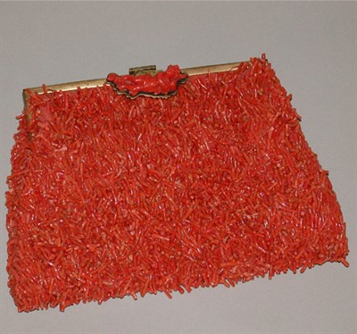 Lot 465 - Coral Branch Encrusted Evening Bag 1950s With...
