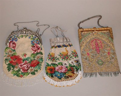 Lot 474 - Three Beaded Bags Early 20th century The first...