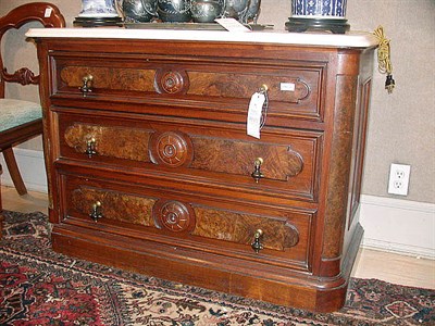 Lot 404 - Eastlake Victorian Marble Top Mahogany and...