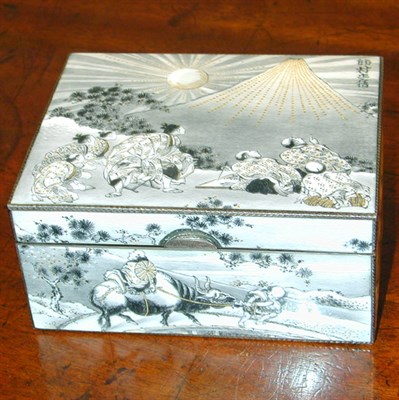 Lot 460 - French Silver and Enamel Cigarette Box Late...
