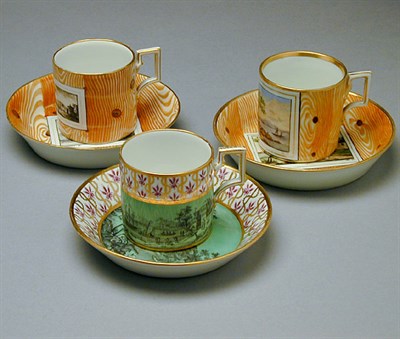 Lot 185 - Group of Three Vienna Porcelain Cups and...