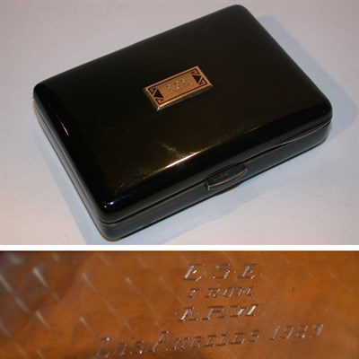 Lot 296 - French Art Deco Enameled Silver Cigarette Case...