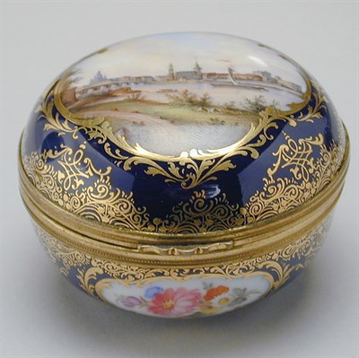 Lot 308 - Meissen Porcelain Covered Box Of circular form,...
