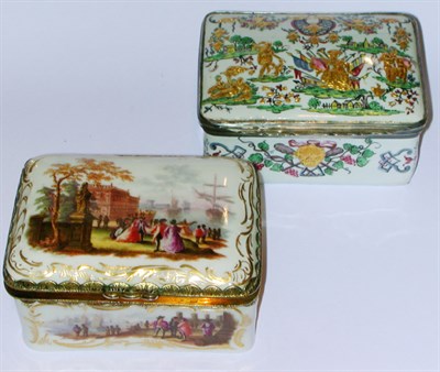 Lot 451 - German Gilt Silver Mounted Porcelain Snuff Box...