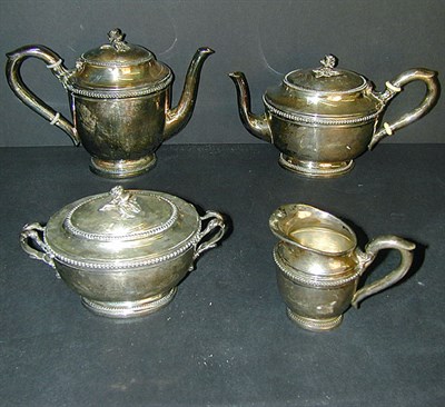 Lot 222 - French Silver Coffee and Tea Service 19th...