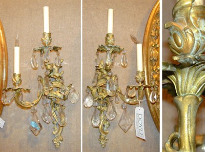 Lot 258 - Louis XV Style Gilt-Bronze and Cut Glass...