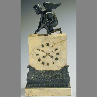 Lot 482 - Napoleon III Bronze and Marble Mantel Clock...