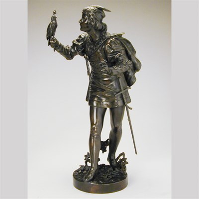 Lot 417 - Bronze Sculpture of a Falconer The standing...