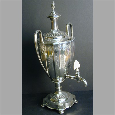 Lot 207 - George III Style Silver Plated Hot Water Urn...