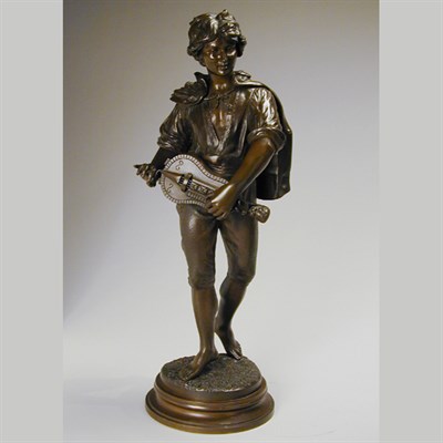 Lot 246 - Bronze Sculpture of a Boy Playing the Hurdy...