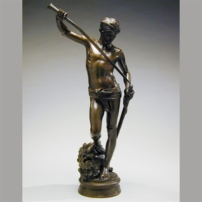 Lot 434 - Bronze Sculpture David with the Head of...