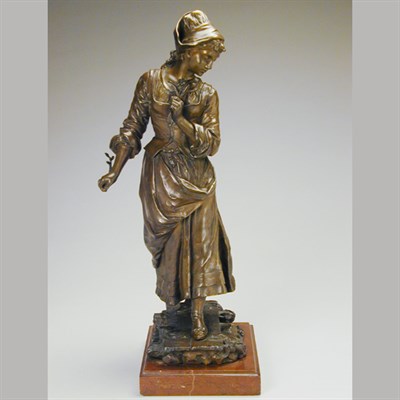Lot 179 - Bronze Sculpture of a Rustic Maiden E. Tasse...