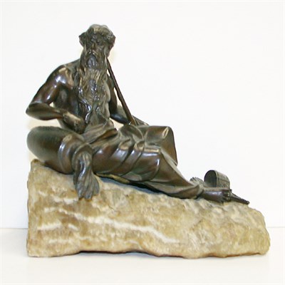 Lot 244 - Bronze Sculpture of a River God The seated...
