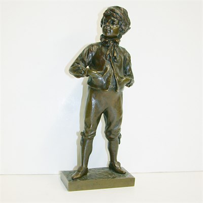 Lot 238 - Bronze Figure of a Boy Retailed by Tiffany &...
