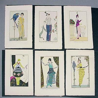 Lot 525 - Group of Pochoir Fashion Plates Early 20th...