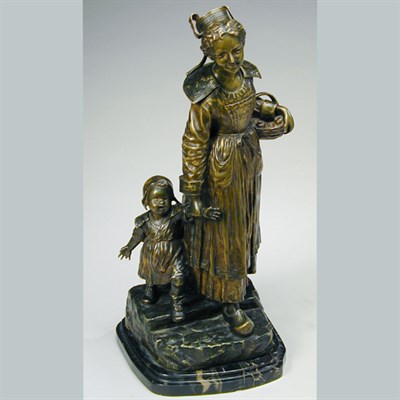 Lot 195 - Bronze Group of a Mother and Child The...