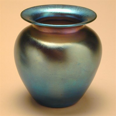Lot 105 - Durand Glass Vase Of ovoid form, in blue...