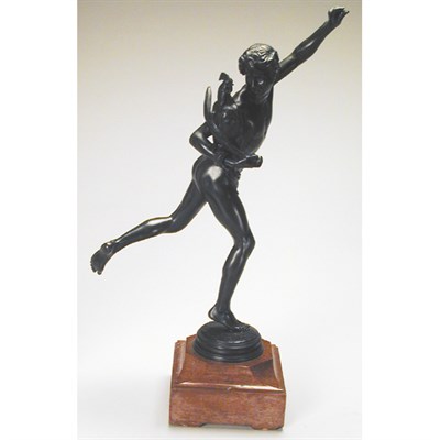 Lot 234 - Bronze Sculpture of a Boy with a Cock...