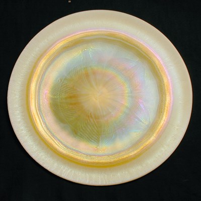 Lot 100 - Tiffany Favrile Glass Roundel With pulled...
