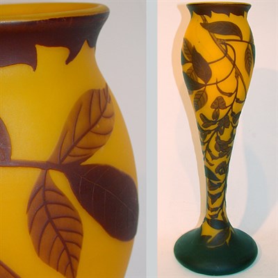 Lot 87 - Richard Cameo Glass Vase Of tall goblet form,...