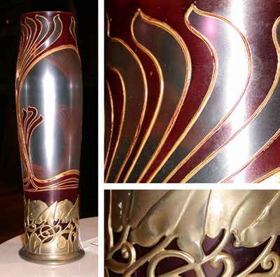 Lot 162 - Art Nouveau Glass Vase Of shaped cylindrical...