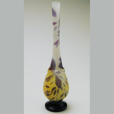 Lot 112 - Galle Cameo Glass Vase Of teardrop form, cut...