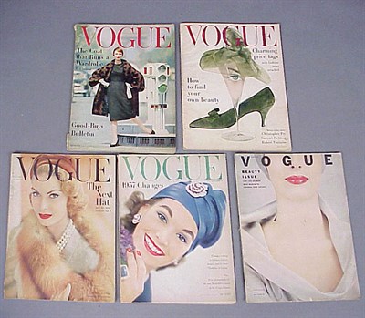 Lot 535 - Large Group of Vogue Magazines 1950s and 1970s...