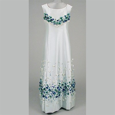 Lot 155 - Light Blue Silk A-Line Evening Gown Italian,...