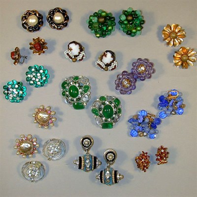 Lot 428 - Group of Thirteen Pairs of Earrings Including...