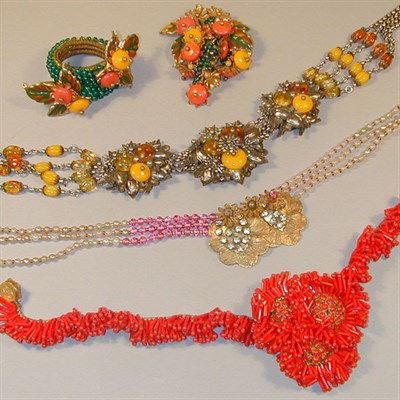 Lot 330 - Group of Floral Jewelry Attributed to Miriam...