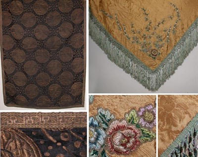 Lot 588 - Two Antique Silk Covers Continental, 19th and...