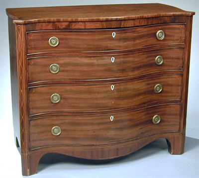 Lot 614 - George III Inlaid Mahogany Chest of Drawers