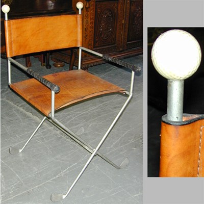 Lot 346 - Pair of 'Golf Club' Leather Upholstered Chairs