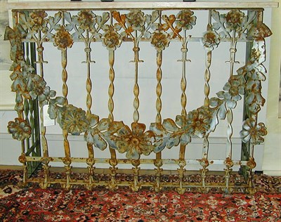 Lot 229 - Rococo Style Marble Top Wrought Iron Floral...