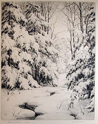 Lot 414 - Ronau W. Woiceske DEEP IN WINTER Drypoint,...