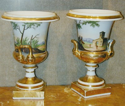 Lot 413 - Pair of Paris Gilt Decorated Porcelain...