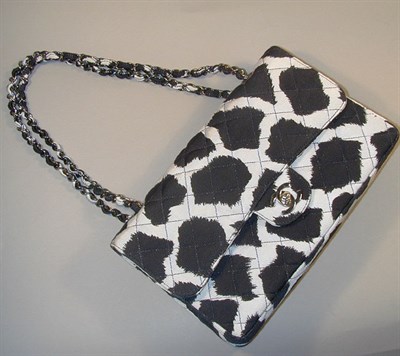 Lot 50 - Chanel Dalmatian Handbag Quilted grosgrain...