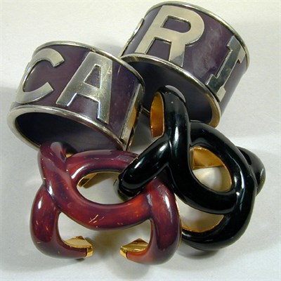 Lot 29 - Pair of `Carrie' Chanel Cuffs The black cuffs...