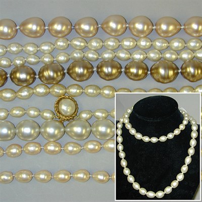 Lot 31 - Group of Nine Chanel Faux Pearl Necklaces...