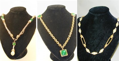 Lot 38 - Group of Three Chanel Necklaces Comprising two...
